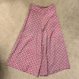 Margo Women´s Boho Pink Aesthetic Floral Flowy Wide Leg Pants OS